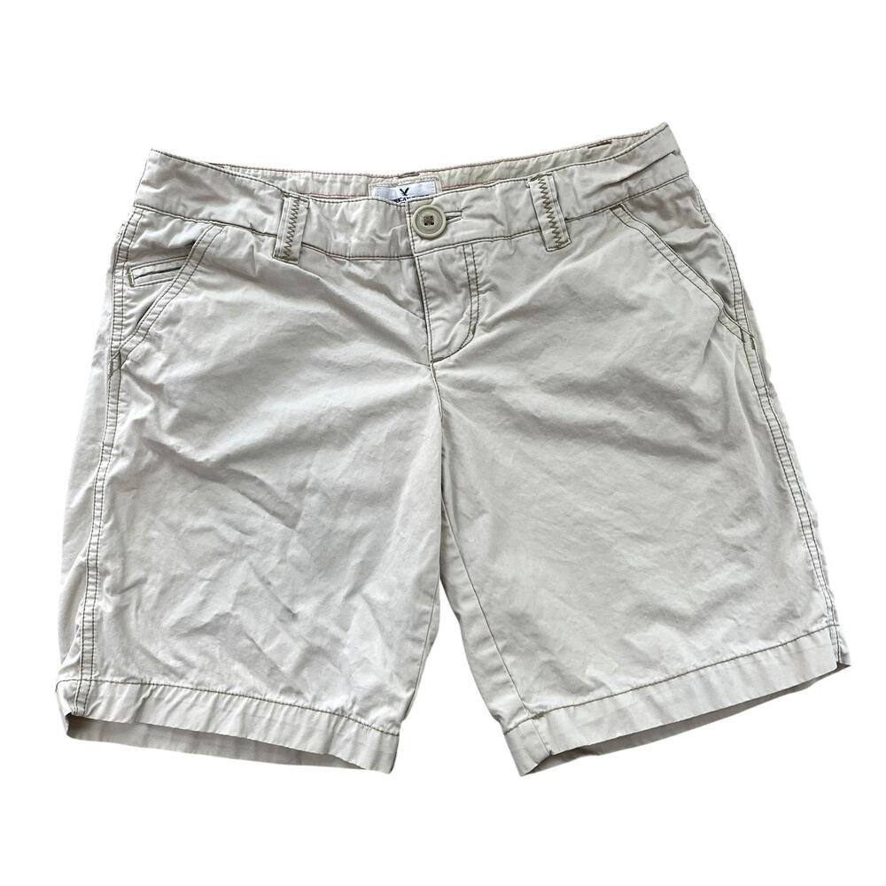 Vintage 90s American Eagle Chino Shorts Womens 2 Beige Low Rise Lightweight 29x8